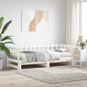 Výsuvná postel bílá 2x (80 x 200) cm masivní borovice - obrázek 1