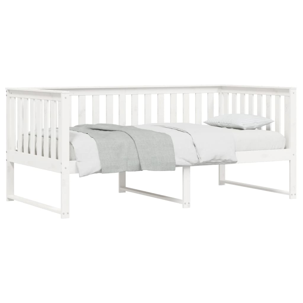 vidaXL Slaapbank zonder matras 100x200 cm massief grenenhout wit afbeelding