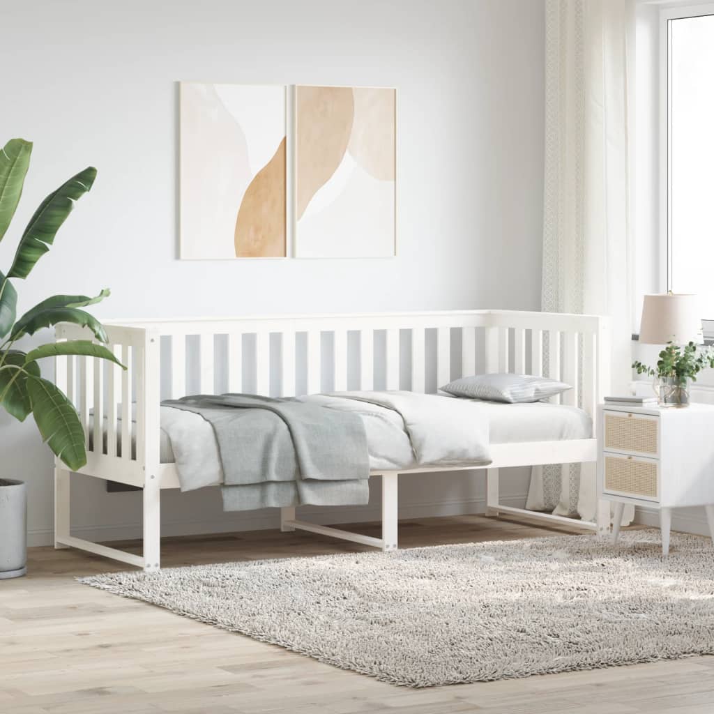 vidaXL daybed 75x190 cm massivt fyrretræ hvid