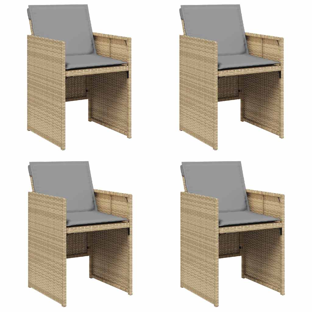 Thumbnail - vidaXL Gartenstühle mit Kissen 4 Stk. Beigemischung Poly Rattan