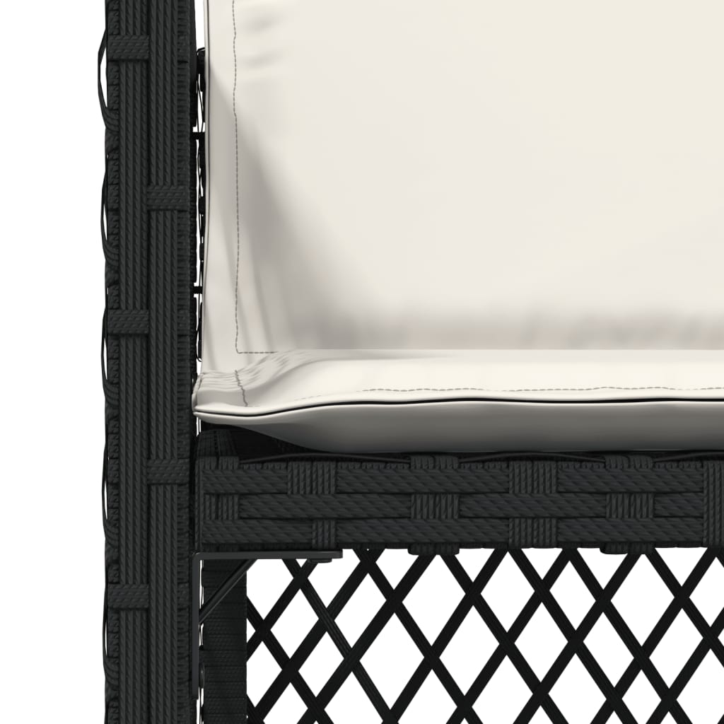 Градински столове с възглавници, 4 бр, черен, полиратан - Image 9