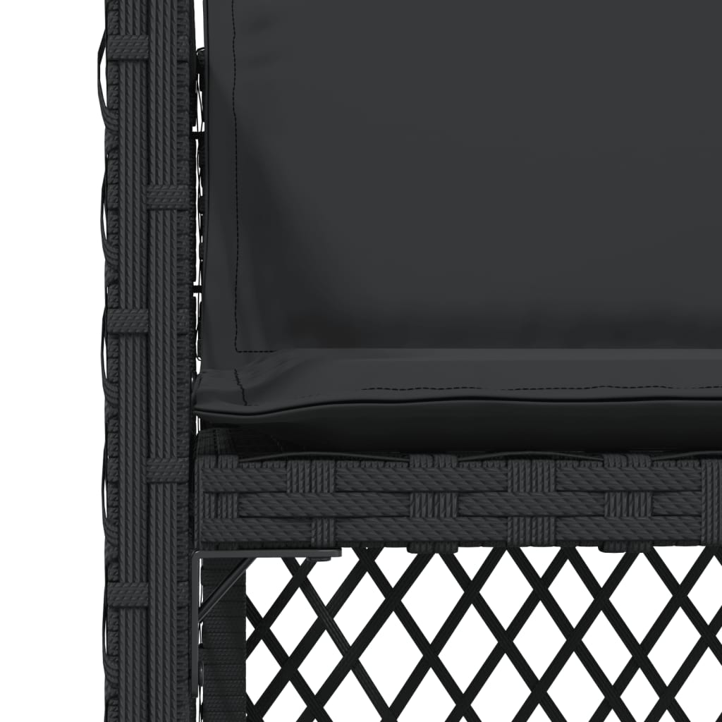 Градински столове с възглавници, 4 бр, черен, полиратан - Image 9