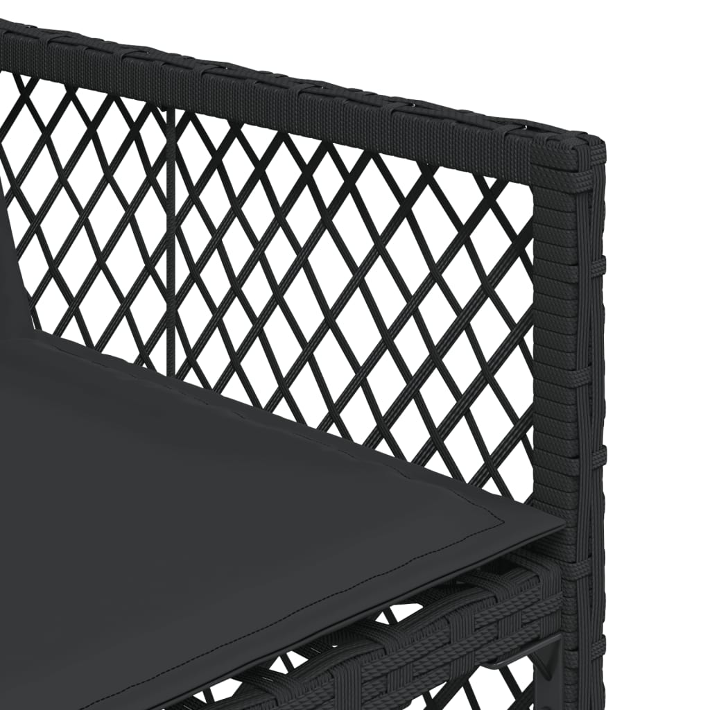 Градински столове с възглавници, 4 бр, черен, полиратан - Image 10