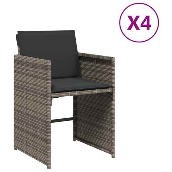 vidaXL aiatoolid patjadega 4 tk, hall, pol&uuml;rotang
