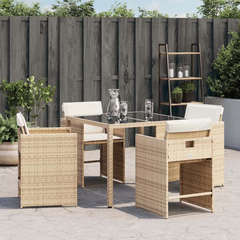 Thumbnail - vidaXL Gartenstühle mit Kissen 4 Stk. Beige Poly Rattan