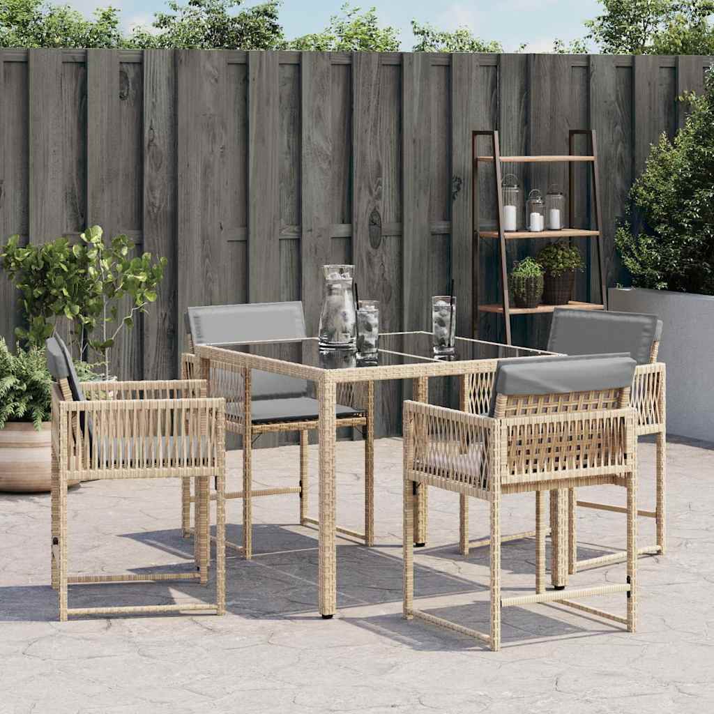 Thumbnail - vidaXL Gartenstühle mit Kissen 4 Stk. Beigemischung Poly Rattan