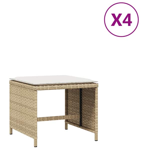 vidaXL aiatoolid koos istmepatjadega 4 tk, beež, pol&uuml;rotang