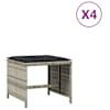 vidaXL aiataburetid koos istmepatjadega 4 tk, helehall, pol&uuml;rotang