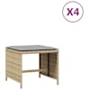 vidaXL aiatoolid koos istmepatjadega 4 tk beež 41x41x36 cm, PE-rotang