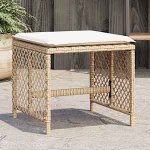 Vrtni stolčki z blazinami 4 kosi bež 41x41x36 cm poli ratan