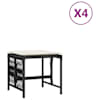 vidaXL aiatoolid koos istmepatjadega 4 tk, must, pol&uuml;rotang