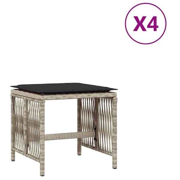 vidaXL aiataburetid koos istmepatjadega 4 tk, helehall, pol&uuml;rotang