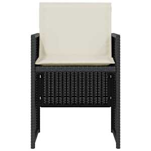 3dílný bistro set s poduškami černý polyratan - obrázek 5