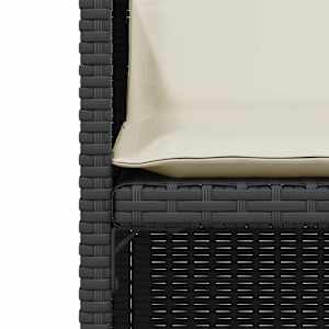 3dílný bistro set s poduškami černý polyratan - obrázek 6