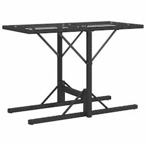 3dílný bistro set s poduškami černý polyratan - obrázek 7