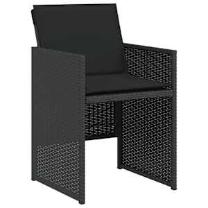 3dílný bistro set s poduškami černý polyratan - obrázek 4