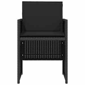3dílný bistro set s poduškami černý polyratan - obrázek 5