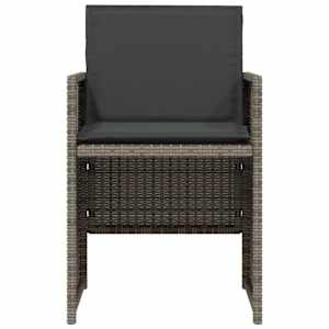 3dílný bistro set s poduškami šedý polyratan - obrázek 5
