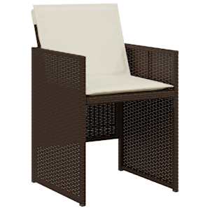 3dílný bistro set s poduškami hnědý polyratan - obrázek 4