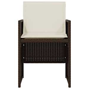 3dílný bistro set s poduškami hnědý polyratan - obrázek 5