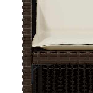 3dílný bistro set s poduškami hnědý polyratan - obrázek 6