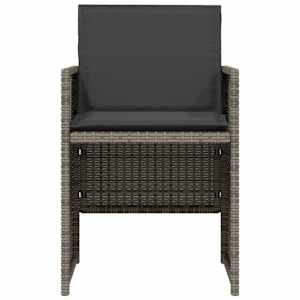 3dílný bistro set s poduškami šedý polyratan - obrázek 5