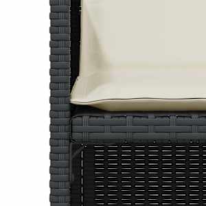 3dílný bistro set s poduškami černý polyratan - obrázek 6