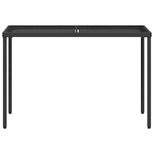 Zahradní stůl se skleněnou deskou černý 115x54x74 cm polyratan - obrázek 4