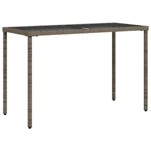 vidaXL aialaud klaasplaadiga, hall, 115x54x74 cm, pol&uuml;rotang