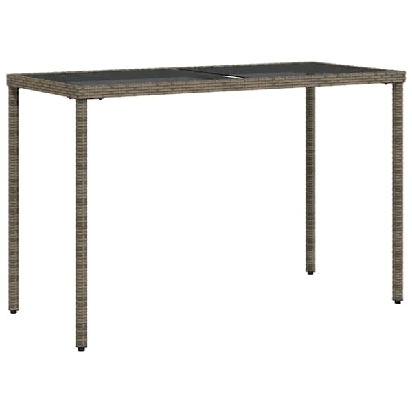 vidaXL aialaud klaasplaadiga, hall, 115x54x74 cm, pol&uuml;rotang