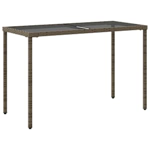 Zahradní stůl se skleněnou deskou šedý 115x54x74 cm polyratan - obrázek 6