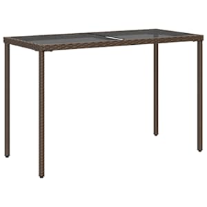 Zahradní stůl se skleněnou deskou hnědý 115x54x74 cm polyratan - obrázek 6