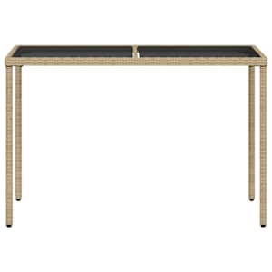 Zahradní stůl se skleněnou deskou béžový 115x54x74 cm polyratan - obrázek 4