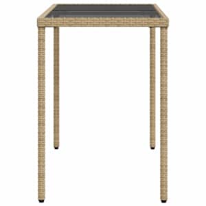 Zahradní stůl se skleněnou deskou béžový 115x54x74 cm polyratan - obrázek 5