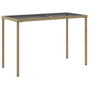 Zahradní stůl se skleněnou deskou béžový 115x54x74 cm polyratan - obrázek 6