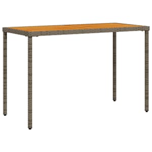 vidaXL aialaud akaatsiapuidust plaadiga, hall, 115x54x74 cm, PE-rotang