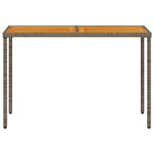 Zahradní stůl s akáciovou deskou šedý 115x54x74 cm polyratan - obrázek 4