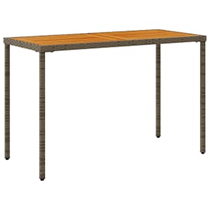 Zahradní stůl s akáciovou deskou šedý 115x54x74 cm polyratan - obrázek 6
