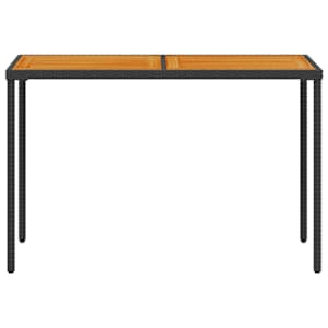 Zahradní stůl s akáciovou deskou černý 115x54x74 cm polyratan - obrázek 4