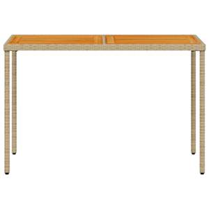 Zahradní stůl s akáciovou deskou béžový 115x54x74 cm polyratan - obrázek 4