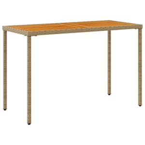 Zahradní stůl s akáciovou deskou béžový 115x54x74 cm polyratan - obrázek 6