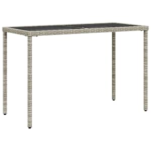 vidaXL aialaud klaasplaadiga, helehall, 115x54x74 cm, pol&uuml;rotang