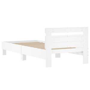 Rám postele s čelem bílý 100 x 200 cm kompozitní dřevo - obrázek 7