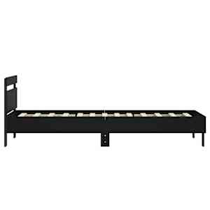 Rám postele s čelem černý 90 x 200 cm kompozitní dřevo - obrázek 6