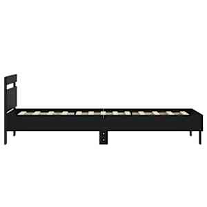 Rám postele s čelem černý 75 x 190 cm kompozitní dřevo - obrázek 6