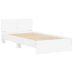 Rám postele s čelem bílý 100 x 200 cm kompozitní dřevo - obrázek 3