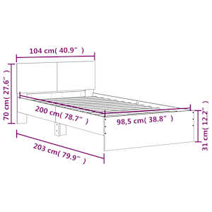 Rám postele s čelem bílý 100 x 200 cm kompozitní dřevo - obrázek 10