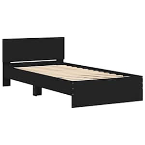 Rám postele s čelem černý 100 x 200 cm kompozitní dřevo - obrázek 3