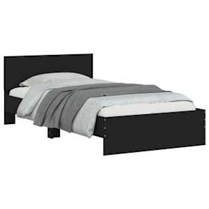 Rám postele s čelem černý 100 x 200 cm kompozitní dřevo - obrázek 4