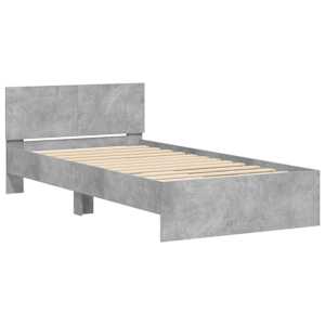 Rám postele s čelem betonově šedý 100 x 200 cm kompozitní dřevo - obrázek 3